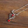 Red Water Drop Zircon Pendant Necklace, Spider Halloween Cosplay Sweet Cool Jewelry