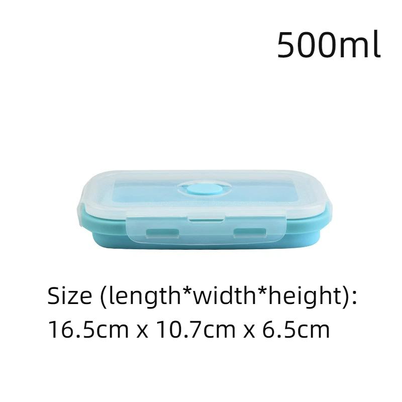 New Silicone Stackable Lunch Box Collapsible Food Storage Container Foldable Microwaveable Leftover Meal Box Kitchen Accessories