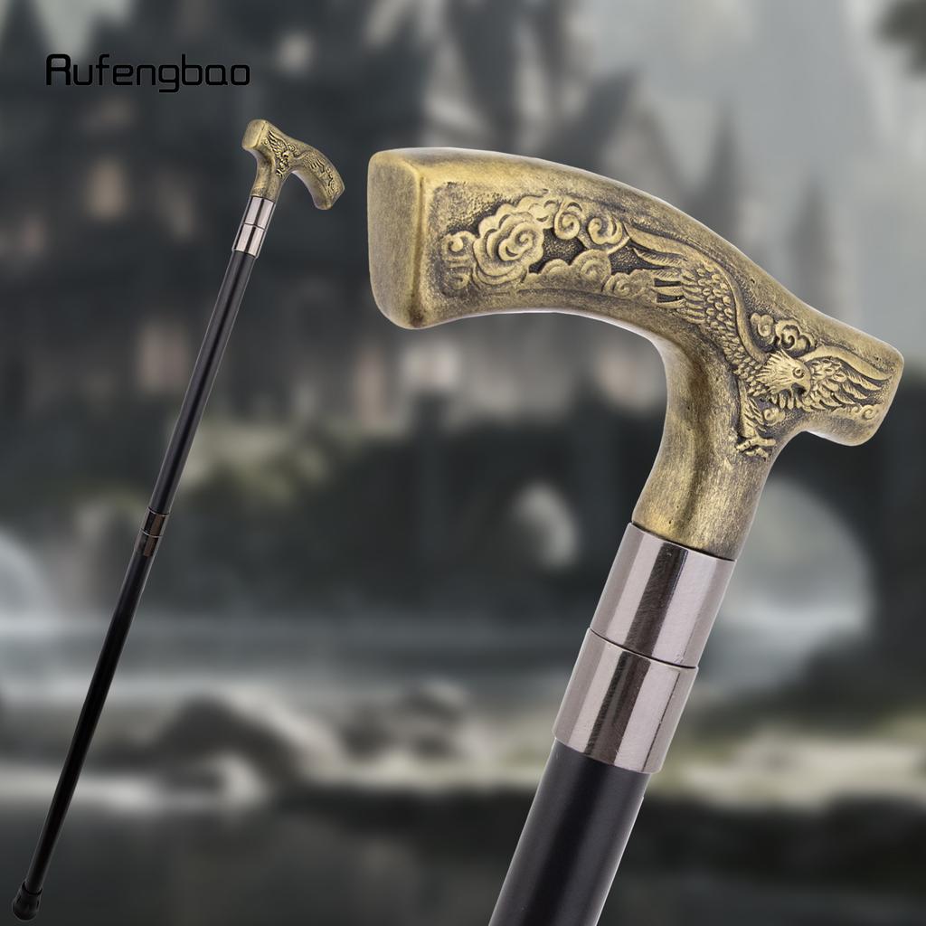 Yellow Resin Eagle Walking Cane Fashion Decorative Steel Stick Gentleman Elegant Cosplay Cane Knob Crosier 93cm
