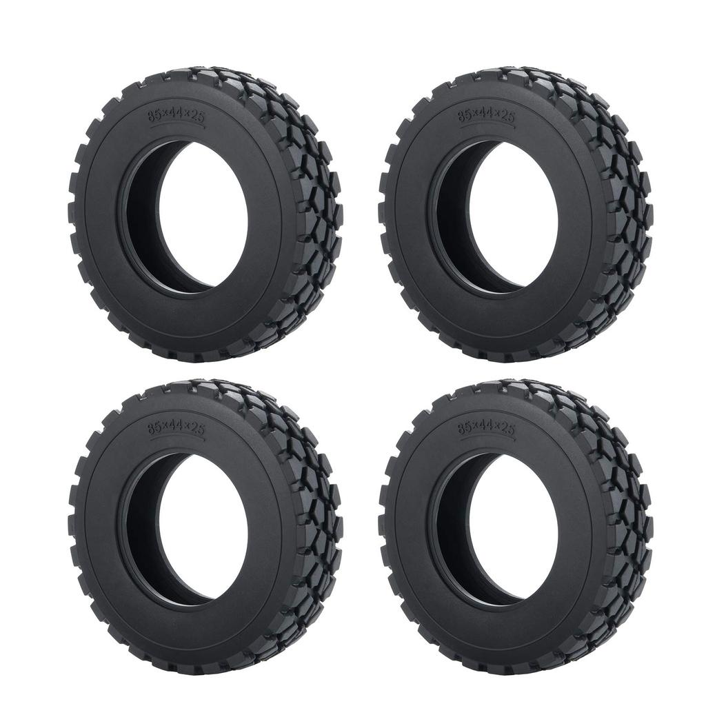 TRZX RC Tires, 4-Piece RC Rubber Tires Set, 25mm Wheel Tires for TAMIYA 1/14 Tractor Truck RC Car (25mm)