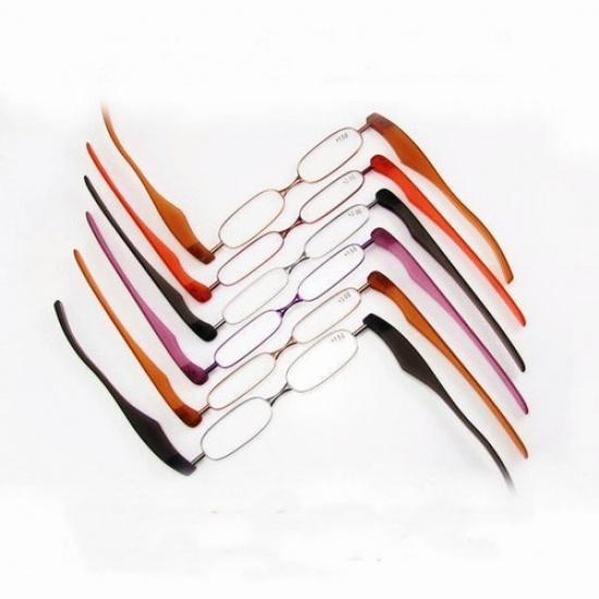 2Pcs 360° Rotation Folding Portable Eyeglass Frame Ultrathin Reading Glasses