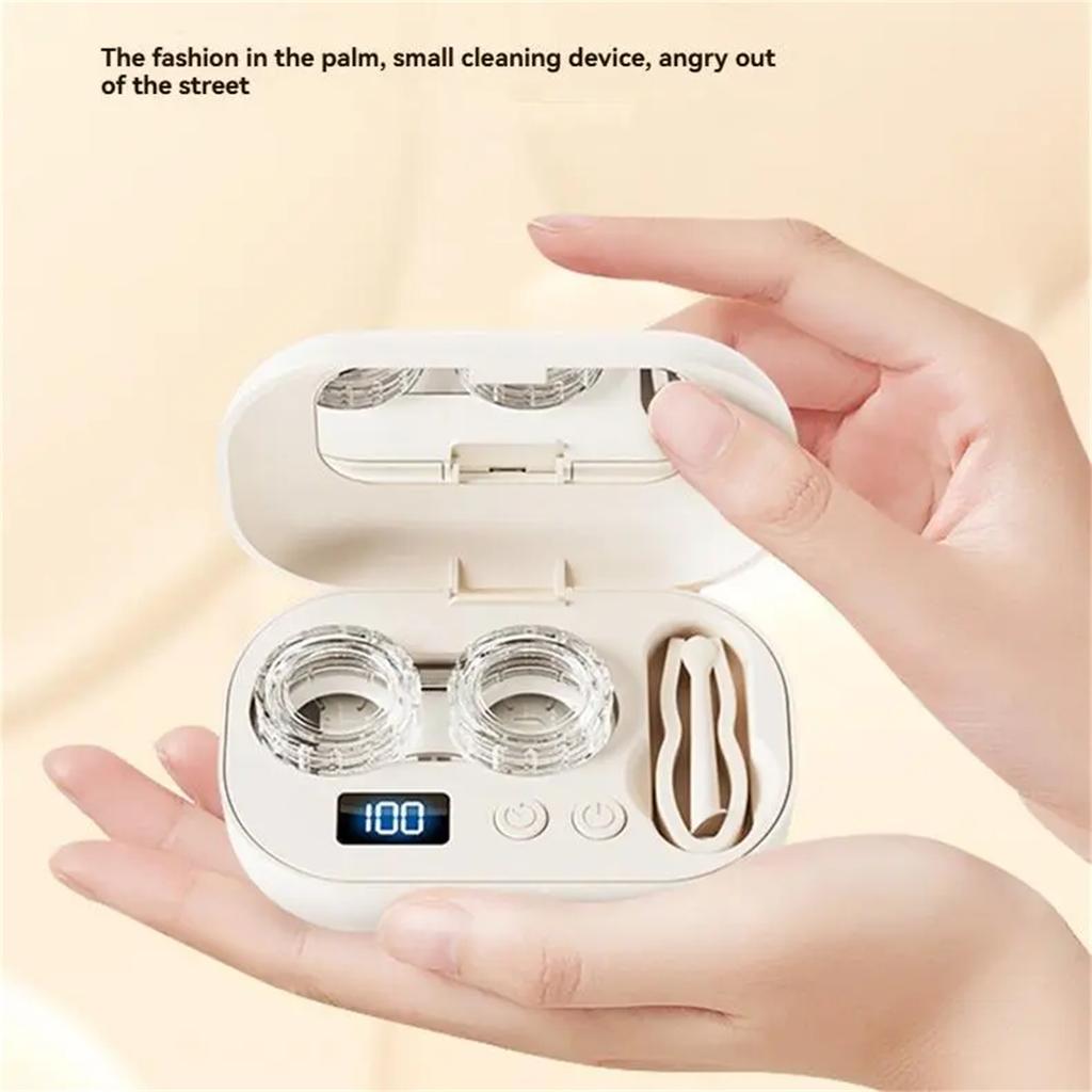 Cleaner Rechargeable Eye Cleaner With Vanity Mirror Compact Lens Cleaner With Two Cleaning Modes Fits Hard, Soft