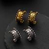 Retro Ethnic Style C Shaped Elliptical Carved Antique Earrings For Women