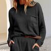 Autumn and Winter Sweaters, Women's Round-neck Long-sleeved Pocket Knitted Sweaters, Laid-back Style Sweaters