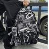 Schoolbag trendy brand backpack men ins trendy cool large capacity graffiti backpack men casual college student schoolbag male junior high school 