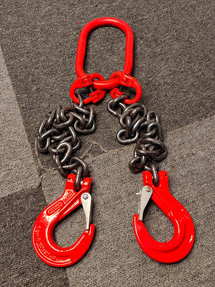 Double Leg Quad Hook G80 Manganese Steel Chain Sling Rigging Hoist Set