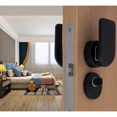 Einzigartiges Design Mattschwarz Badezimmer Sichtschutztürgriff Schloss Einfacher Riegel Drück-Zieh-Griffe Einsteckschloss