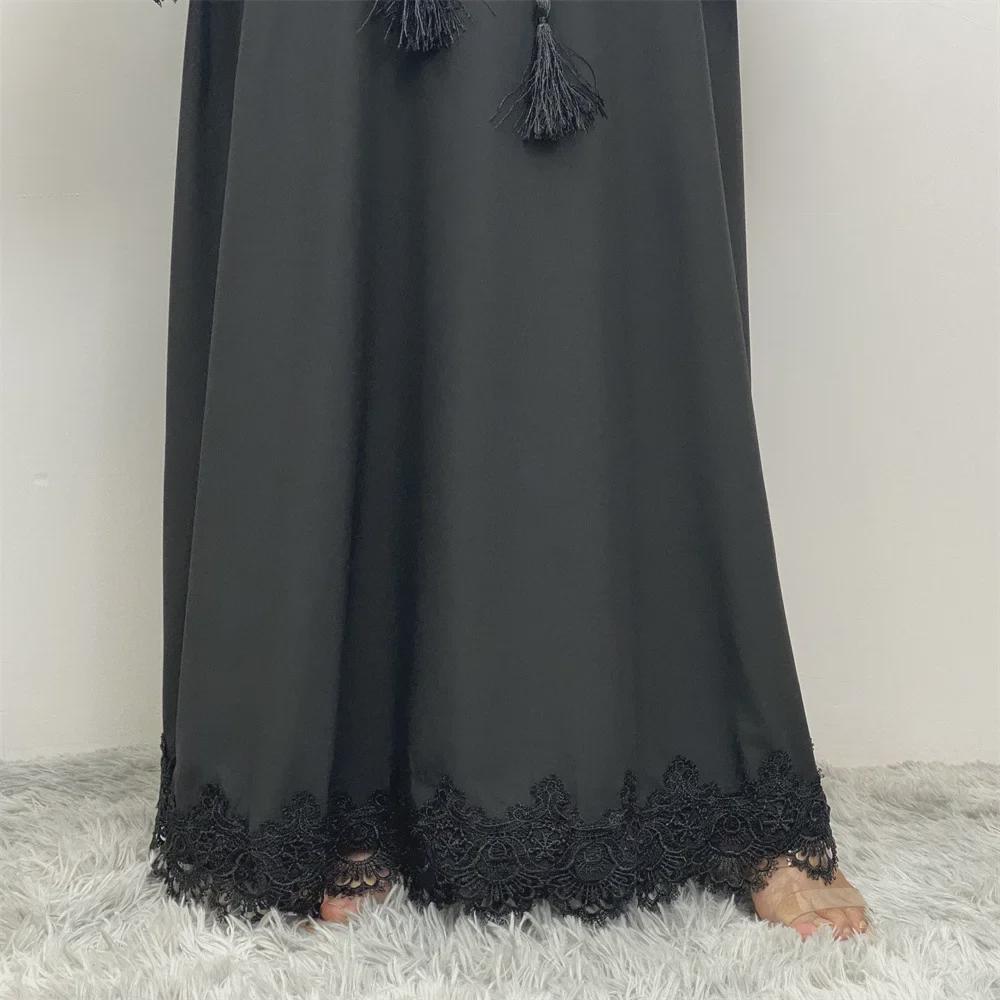 Women's Muslim Lace Stitching Dress - Middle Eastern Fashion