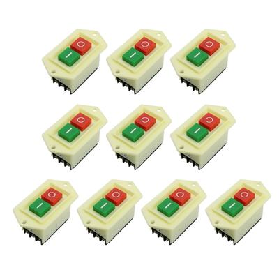 Push Button Switches Latching 3 Phase On/Offs Starts Stop Switches for Table Drill GrinderCutting Machine 10A AC380V