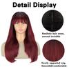XINRAN Wig With Bangs Long Straight Wig Heat Resistant Synthetic Wig For Women Girls Daily Use Party Halloween Cosplay Wig
