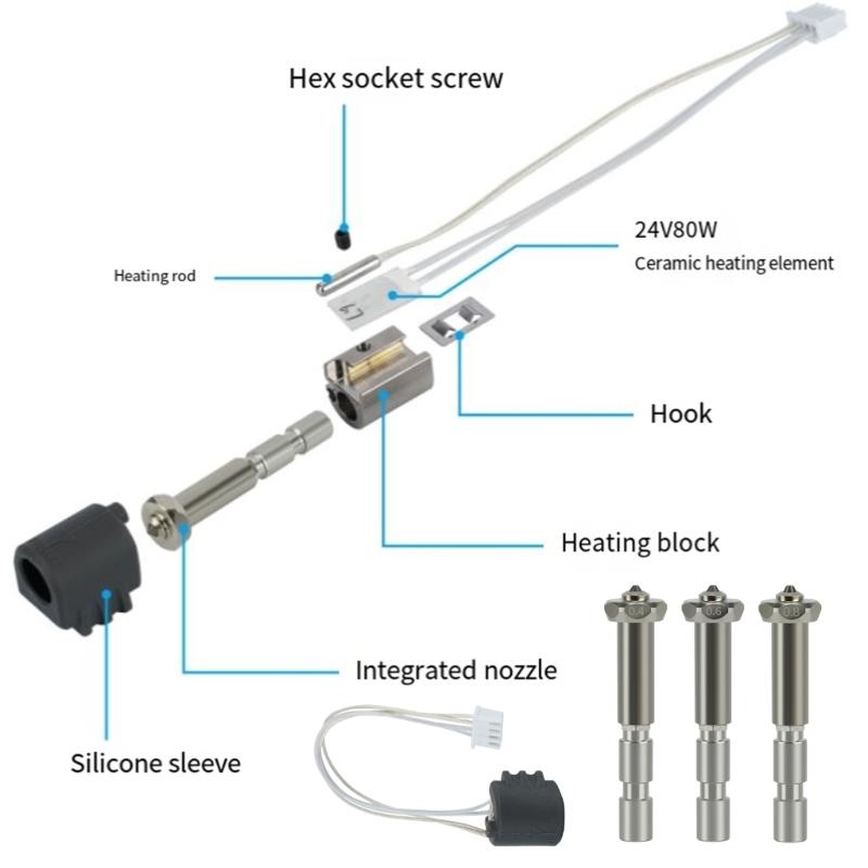 3D Printer Hotend Upgrades Kit for 3 Precisions Temperatures Control And Fast Speed Compatibility