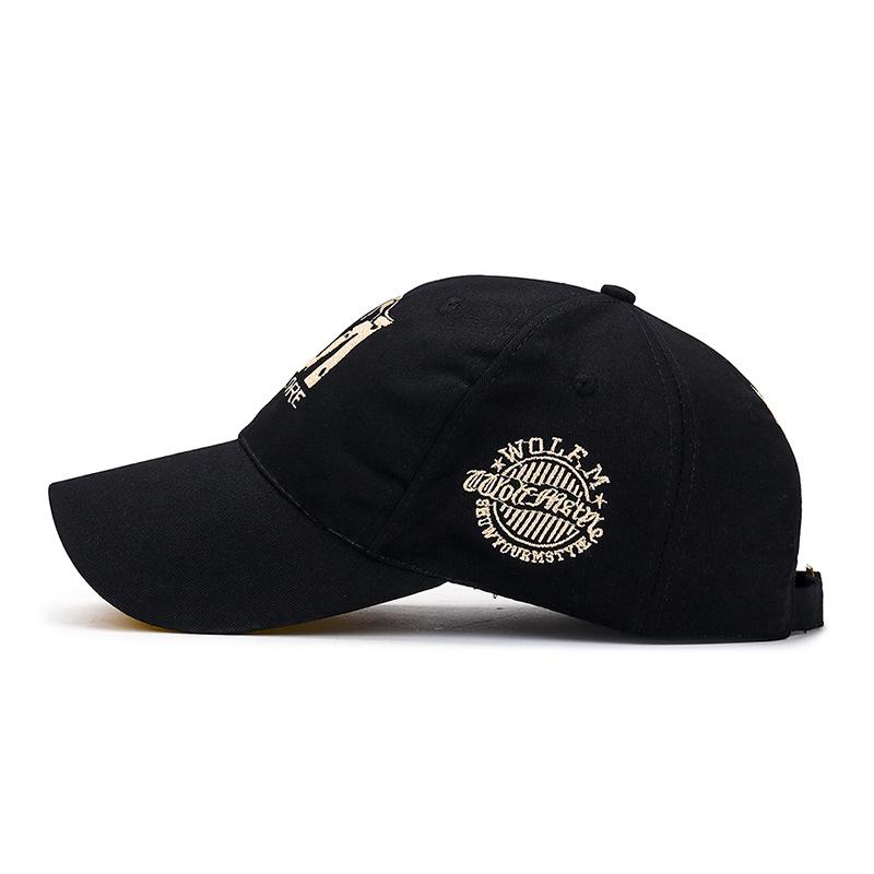 Korean Style Wolf Embroidery Baseball Cap - Men's & Women's Trendy Spring Sun Hat