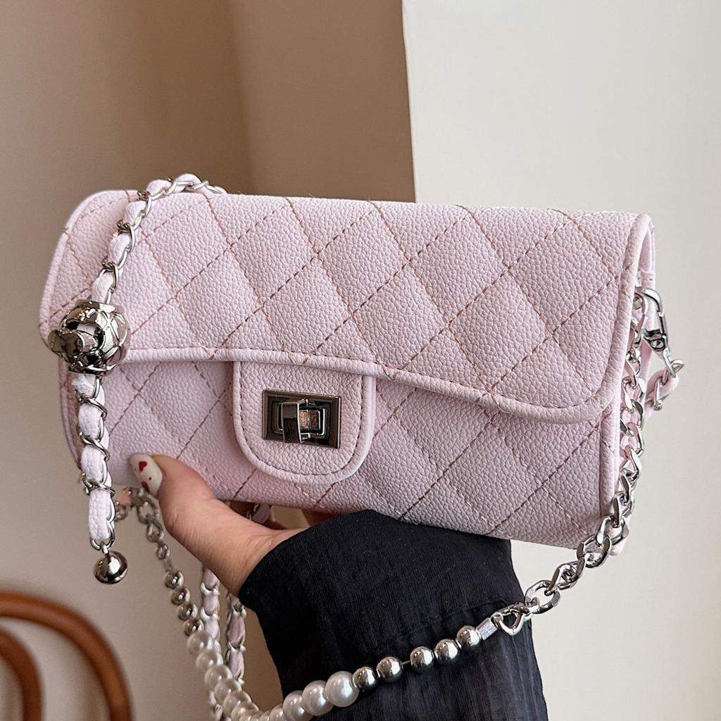2025 New Fashion Rhombus Chain Handbag Xiaoxiangfeng Premium Versatile Women's Shoulder Crossbody Bag