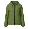 Women's Waterproof Windproof Hooded Jacket Lightweight Packable Outdoor Raincoat with Zipper Pockets and Adjustable Drawstring Hood