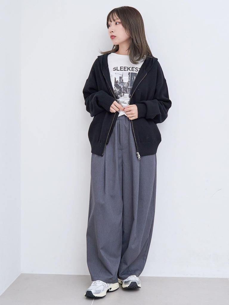 Cohen Sweat-Like Knit Zip Hoodie 76376000011 0970 BLACK(09) L