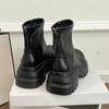 Mid Heels Women Ankle Platform Fashion Leather Winter Chelsea Boots New Trend Short Motorcycle Mujer Botas