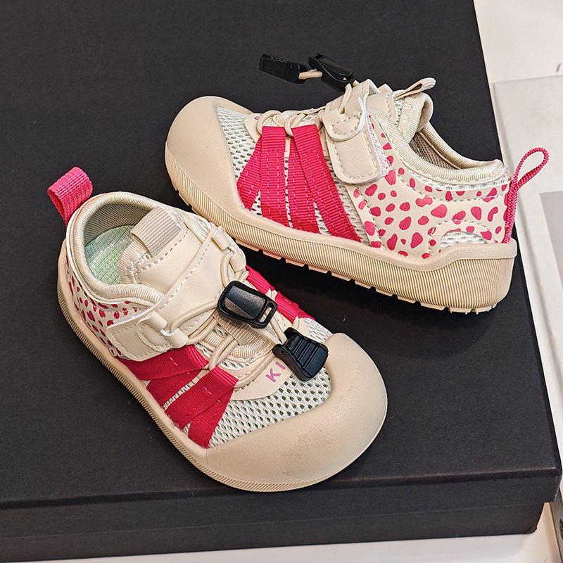 Kids  Breathable Mesh Closed-Toe Summer Walking Shoes - Korean Style 22 красный