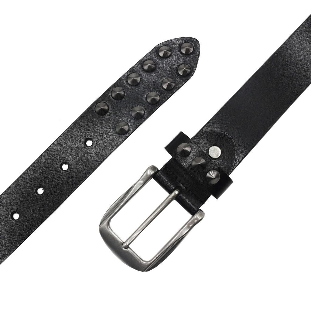2026 Metal Skull Rivet Hip Hop Punk Leather Belt Man Woman Motorcycle Sport Gothic Vintage Belt Y2k Cinturones De Mujer