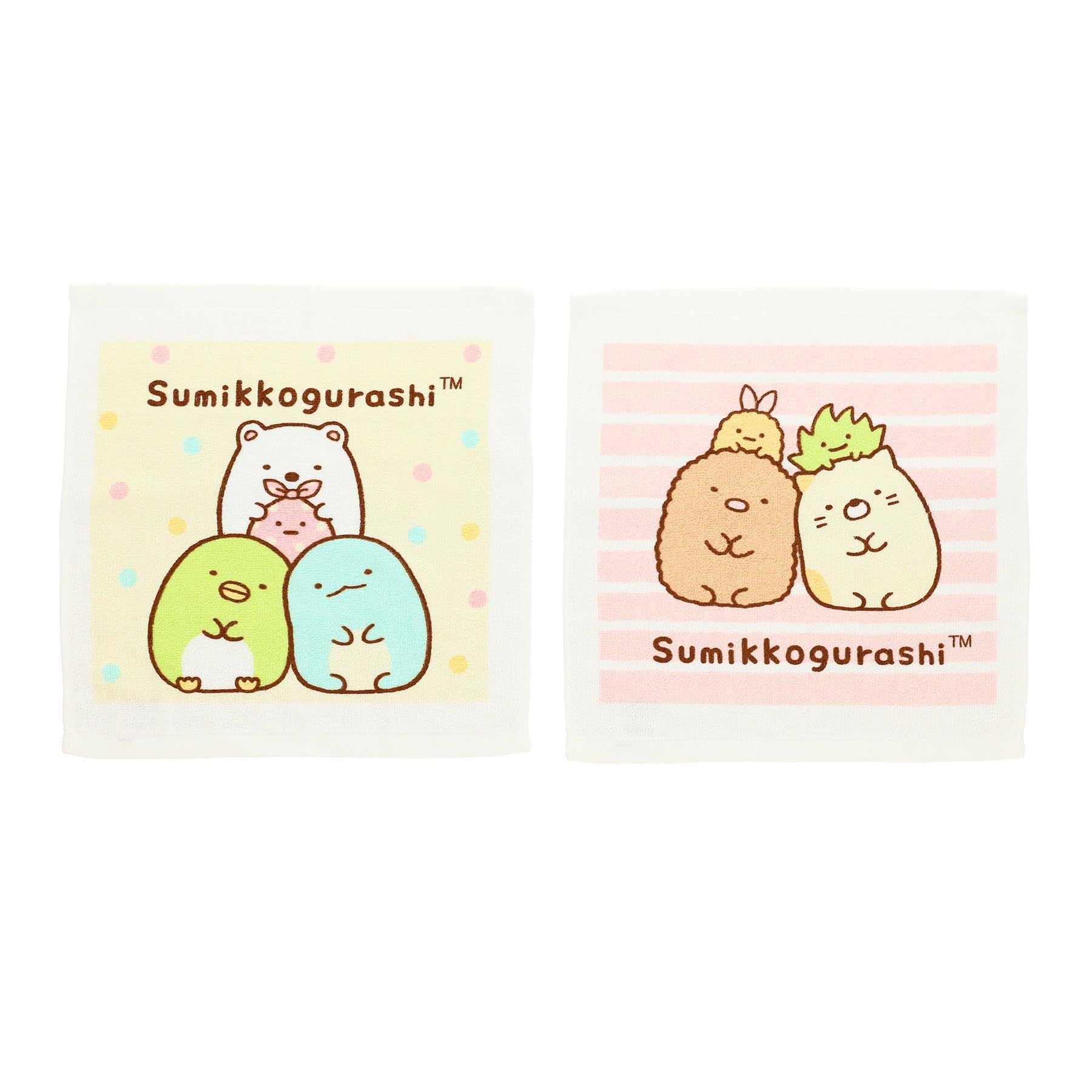 

Marushin Hand Towels and Set of Hand Towel Set with Perfect for and Elementary Suitable for Girls Handkerchiefs, 2, Sumikko Gurashi Case, Preschool,