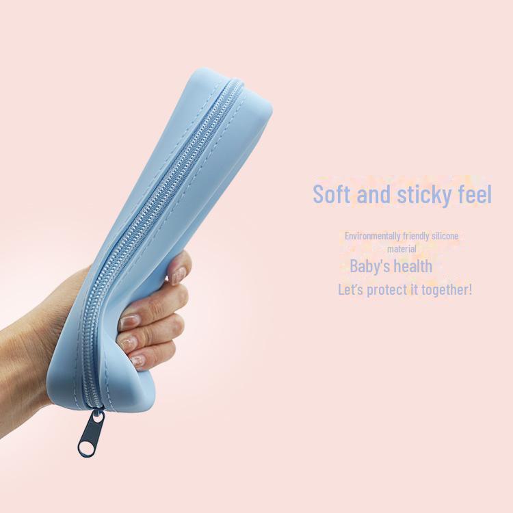 Large Capacity Silicone Pencil Case - Gradient Color, Dirt-Resistant, Creative & Simple Design with Zipper for Students