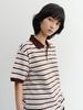 Deonseuteu Unisex Striped Polo Shirt_Udts6B121_Brown