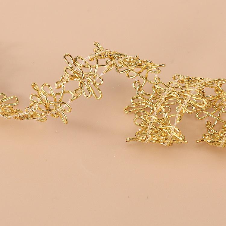 5 meters/16.4ft each pack lace sewing golden trims ribbons curtain curve accessory handmade DIY craft bra dress gowns decoration