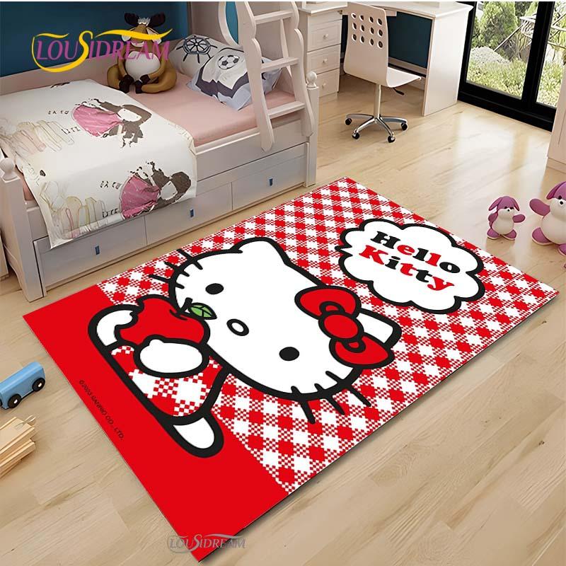 Hello Kitty kawaii Cartoon Anime Carpet for Living Room Bedroom Rug Kitchen Door Kids Un-slip Floor Mat Alfombra Birthday gift