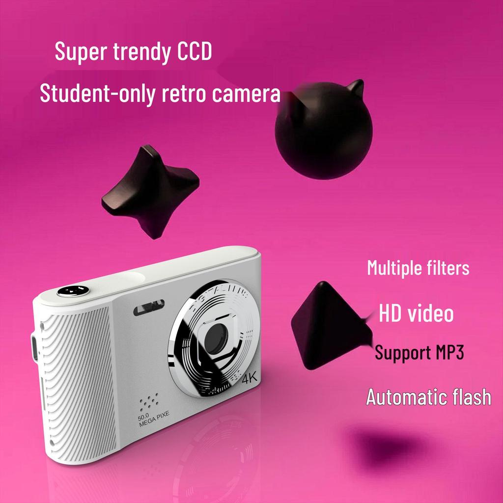 4K HD Mini Digital Camera for Students: Selfie, Video Recording, and Home Use High-resolution Digital Retro Camera Digital Camera
