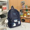 Schoolbag Cute Cat Embroidered Schoolbag Junior High School Girls High Value Ins Niche Design Sense Lightweight Research Backpack