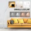 Adjustable LED Floor Lamp Rotatable Light Dimmable 1000LM White+Warm White Standing Reading USB+Clip+Plug,1.8M Line Home Office Desk Table