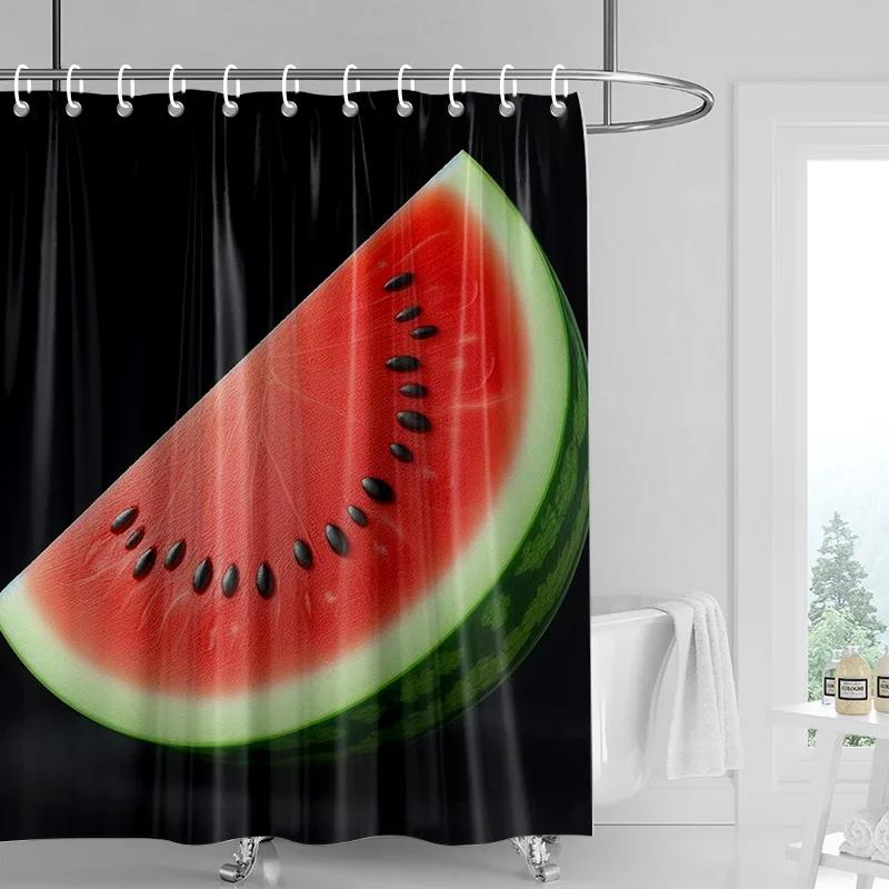 Juicy Watermelon Shower Curtain - Waterproof & Anti-Mold Fabric With Summer Fresh Pattern