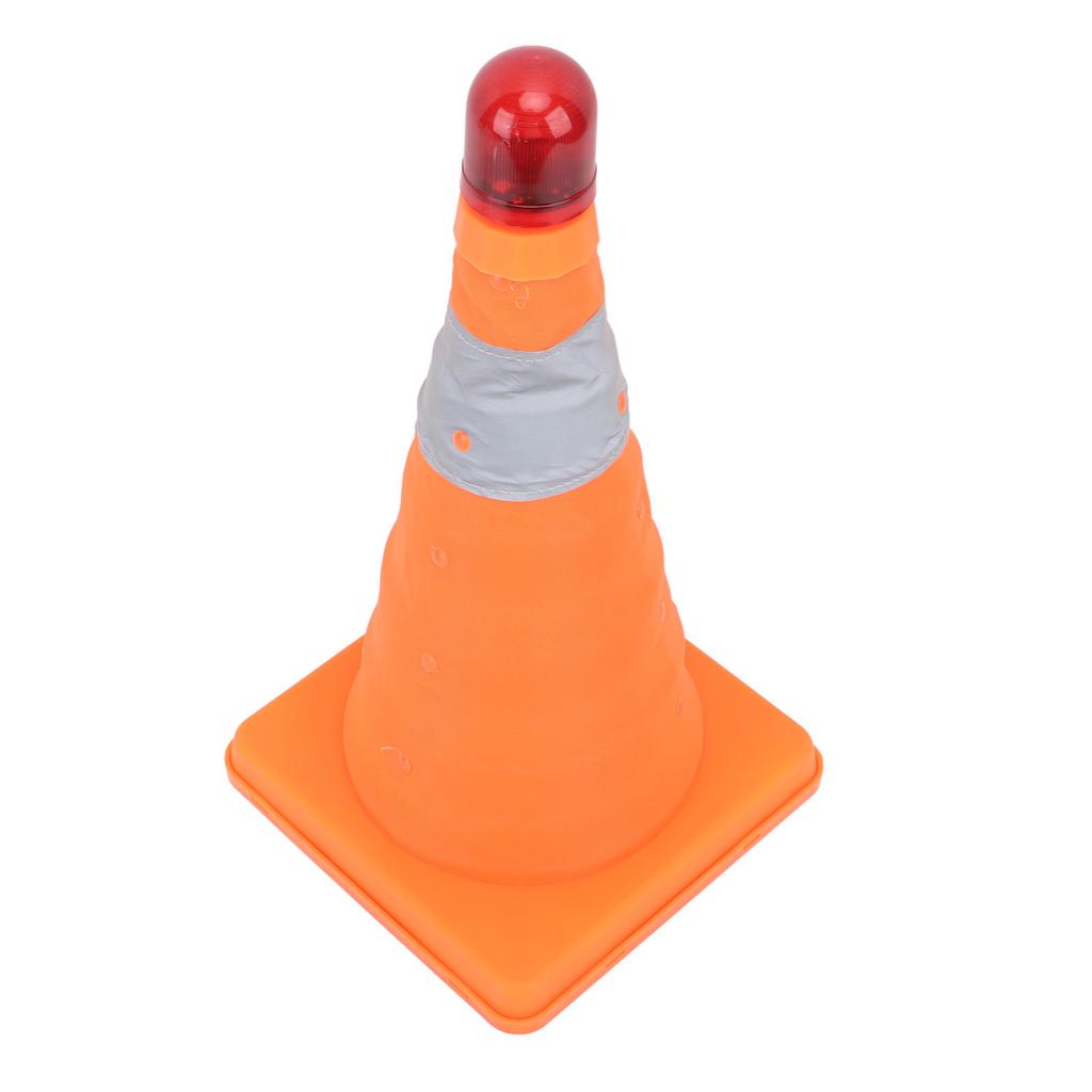 Dopravní kužel 30x19x19cm Skládací Přenosný Reflexní Parkovací kužel s LED Výstražným světlem