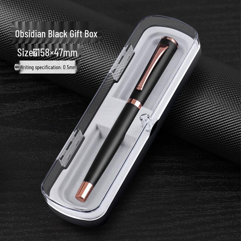 0.5mm Luxury Metal Signature Pen Set - Ballpoint & Rollerball Pens with Custom Logo for Business and Meetings
