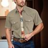 Men'S Fashionable Lapel And Shoulder Length Short Sleeved Casual Top