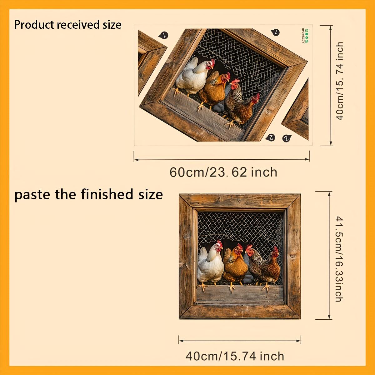 

1pc 2D Flat Creative Realistic Rooster Sticker for Kitchen Dishwasher PVC Home Background Decoration Festive Party Decoration коричневий