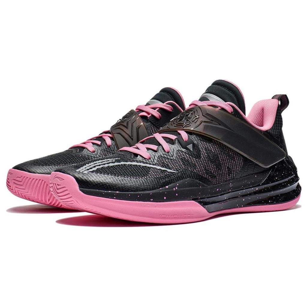 LiNing Blade 3 Team Shock Absorbing Non-Slip Durable Low-Top Basketball Shoes Men sneakers Black Pink ABAS095-11