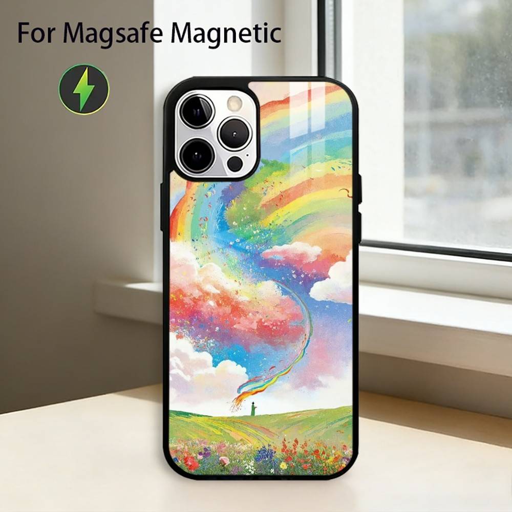

E-esthetic Art Print Phone Case For iPhone17,16,15,14,13,12,11 Plus,Pro Magnetic For Magsafe Wireless Charging iPhone16PROMAX