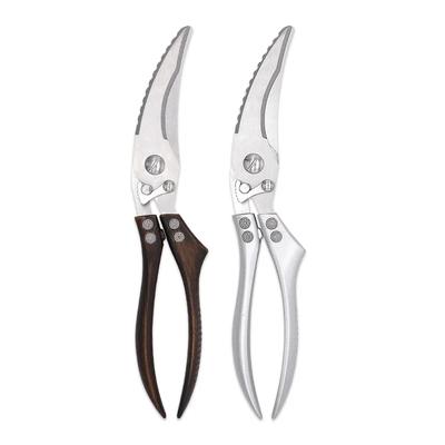 2CR13 Stainless Steel Multifunctional Kitchen Shears Chicken Bone Scissors Aluminium Alloy Handle Household Fish Scaler