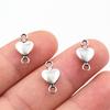 15x8mm 30pcs Antique Silver Plated and Bronze Plated Heart Connector Handmade Charms Pendant:DIY for Bracelet Necklace