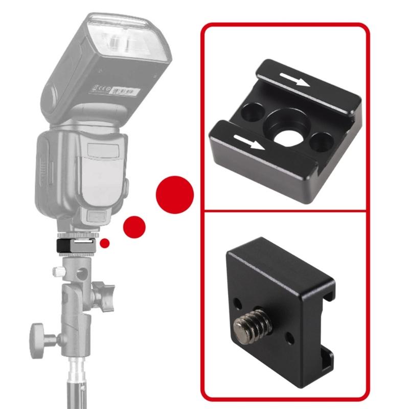 Cold Shoe Mount Adapter 1/4inch Screw Mounting Hole For Digital DSLR Camera Rig/Cage/Cheese Plate/ Video/Flash Light