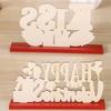 Classical Wood LOVE KISS Figurines Desk Ornaments for Valentine's Day Decoration Couple Gift Indoor Party Decoration