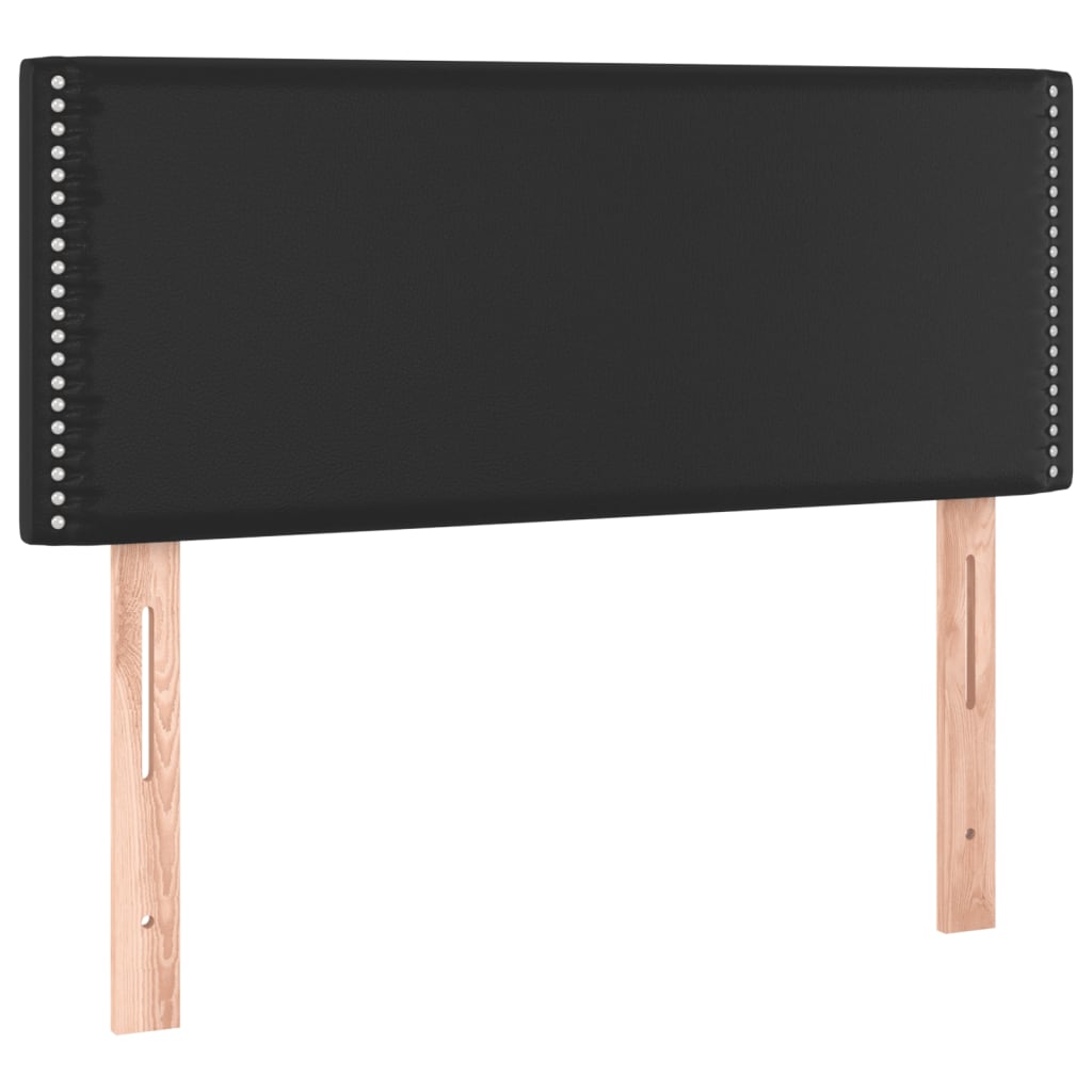 Vidaxl Łóżko Kontynentalne Z Materacem, Czarne, Ekoskóra 90X200 Cm