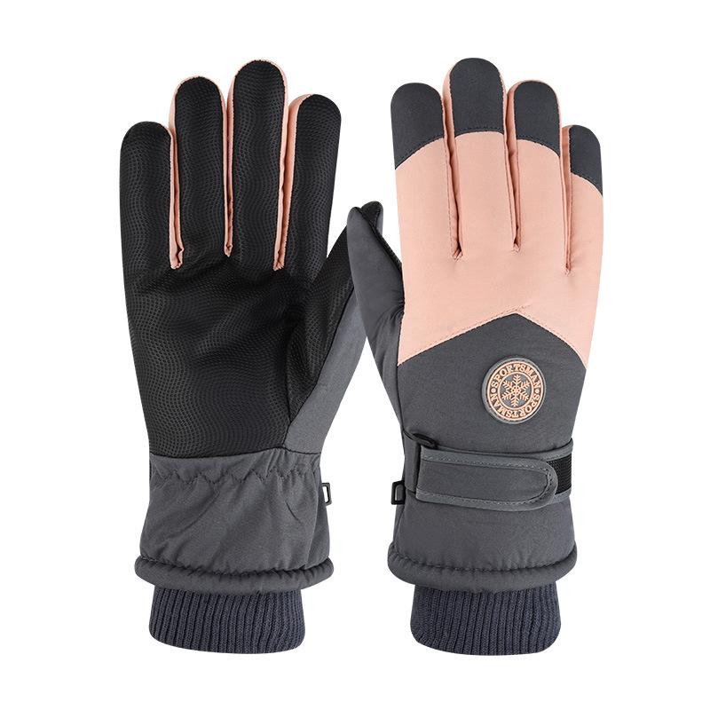 Ski Gloves for Men and Women, Windproof and Splash Proof In Autumn and Winter, Outdoor Motorcycle Riding, Plush and Thick Warm Gloves