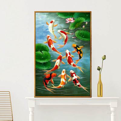 5D Diamond Painting Full Round Fish Diamond Embroidery Animal Cross Stitch