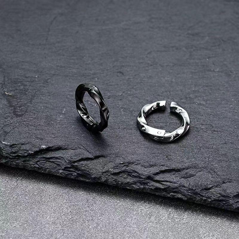 Men's Trendy Clip-On Fake Ear Studs - Hip-Hop Style Earrings with No Piercing Required