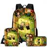 One Piece 15-Inch Mochila 3 PCS Lightweight Durable School Backpack With Crossbody Bag And Pencil Case For Boys Girls Ages 6-10