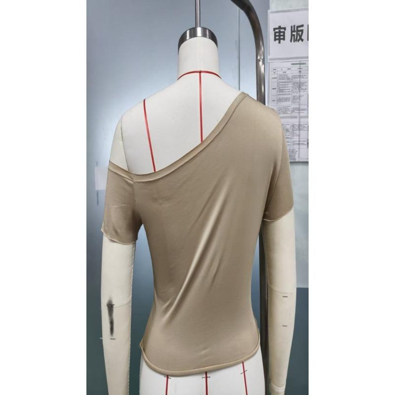 Women Sexy Off Shoulder Slim Fit Short Sleeve Cropped T Shirt