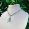 Handmade Colorful Rough Stone Necklaces Crystal Spiders Pendant Neckchains Adjustable Length Chain Jewelry Accessories