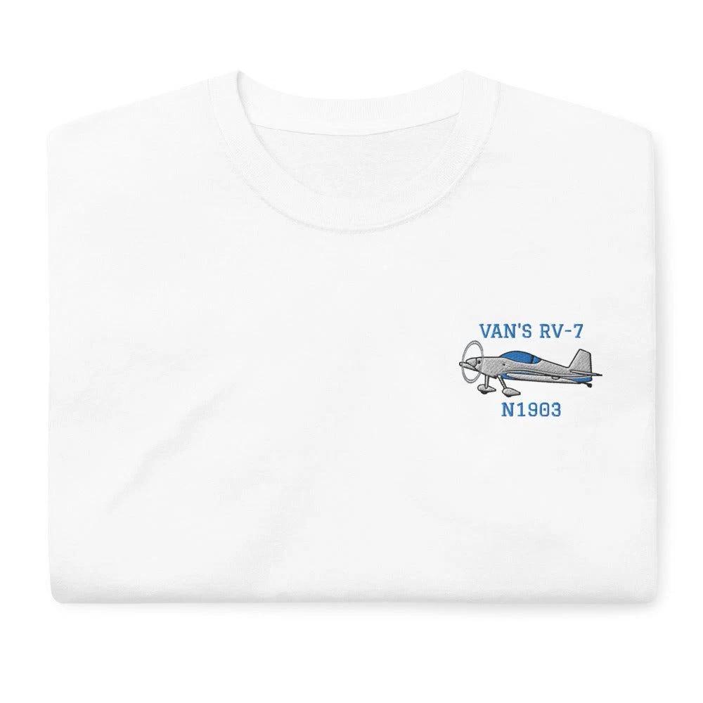 Flyboy Toys Custom Embroidered Van s RV-7 T-Shirt (Left chest only) S