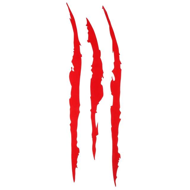 

1 шт. Наклейки на автомобиль Светоотражающие Следы когтей монстра Царапины Полосы Декаль на фару автомобиля Царапины динозавра Раптора Украшение 1PC красный